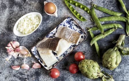 Ingredientes para el bacalao de cuaresma