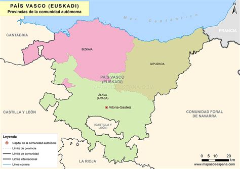 Mapa de España destacando la Comunidad Autónoma del País Vasco