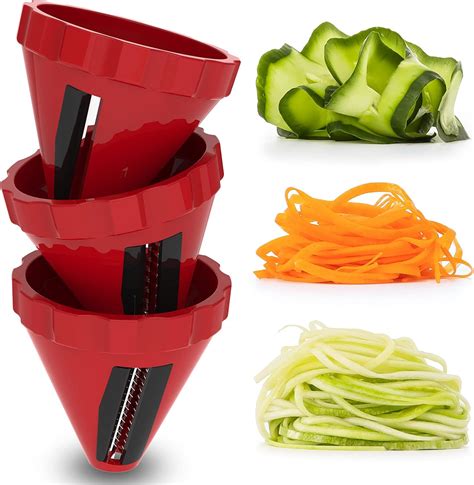 Diferentes tipos de espiralizadores de verduras