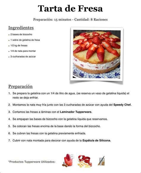 Ingredientes para tarta de fresas