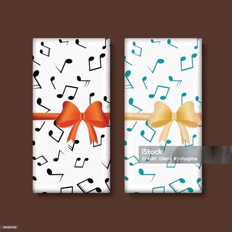 Ilustración de una barra de chocolate con notas musicales