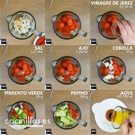 Esquema: Receta paso a paso del gazpacho de pepino