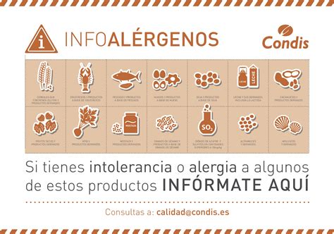 Tabla de alérgenos comunes en alimentos