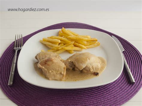 Ingredientes para pollo con nata y cebolla