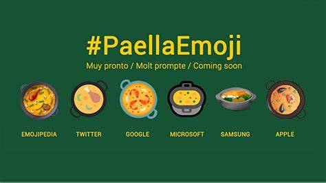 Comparativa de emojis de paella
