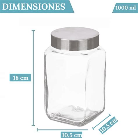 Ejemplo de pack de tarros cuadrados de 1 litro