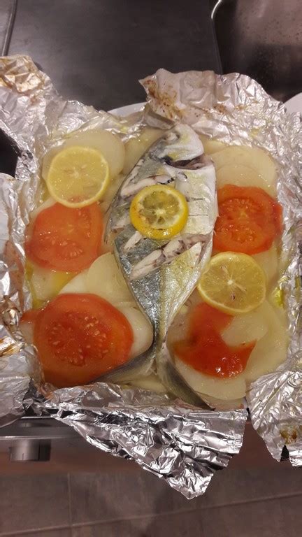 Papillote recién sacado del horno