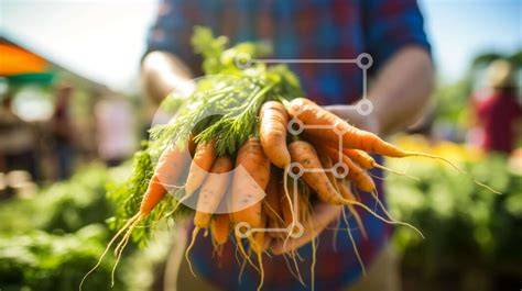 Zanahorias frescas en un puesto de mercado