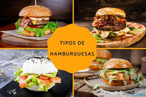 Infografía comparativa de tipos de hamburguesas o ingredientes clave