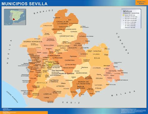Mapa de España destacando la provincia de Sevilla