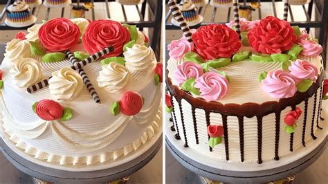 Proceso de decoración de tortas con crema