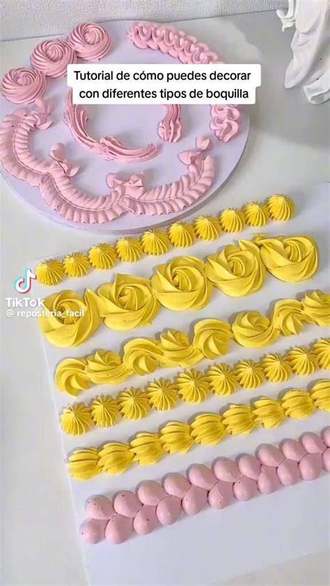 Ejemplos de decoraciones con boquillas de repostería