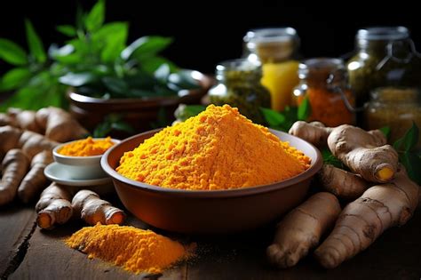 Cúrcuma en polvo y cúrcuma fresca