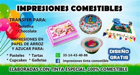 Tipos de impresiones comestibles para tartas