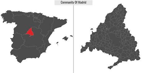 Mapa de España destacando la Comunidad de Madrid