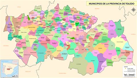 Mapa de la provincia de Toledo con ubicación de los restaurantes mencionados