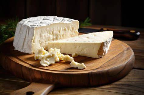 Queso Cabrales sobre una tabla de madera