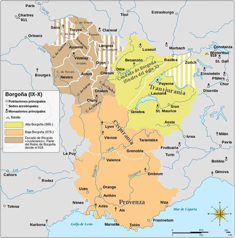 Mapa de los territorios de la Casa de Borgoña