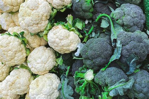 Brócoli y coliflor frescos