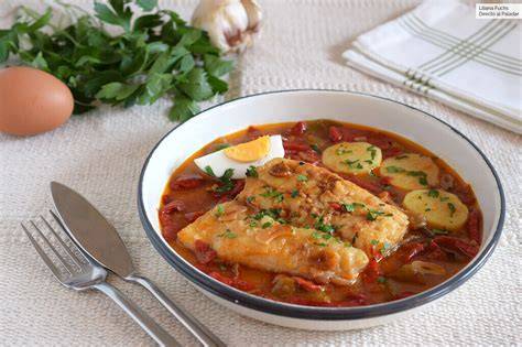 Ingredientes frescos para el bacalao