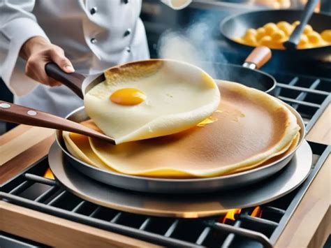 Cocinando crepes en la sartén