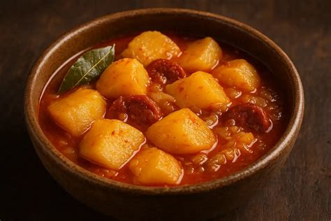 Patatas a la riojana emplatadas