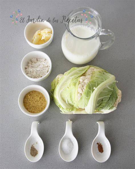 Ingredientes para bechamel de coliflor