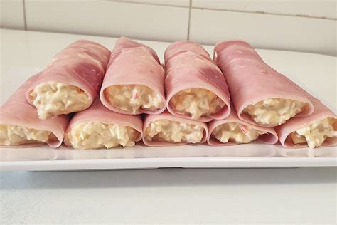 Rollitos de jamón york rellenos variados