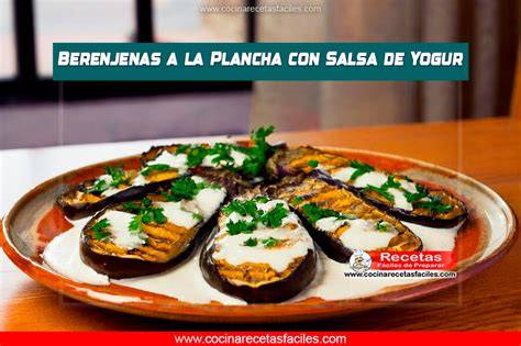 Berenjenas a la plancha con salsa y pistachos