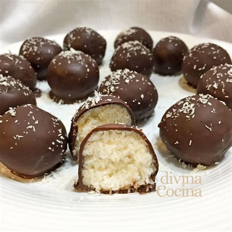 Bolitas de chocolate cubiertas con ganache de chocolate