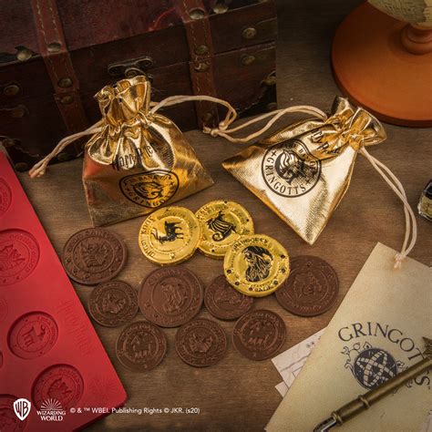 Monedas de Gringotts de chocolate en un molde