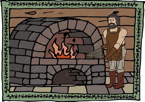 Ilustración de un horno medieval