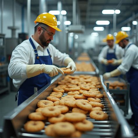 Esquema de una línea de producción de pastelería industrial
