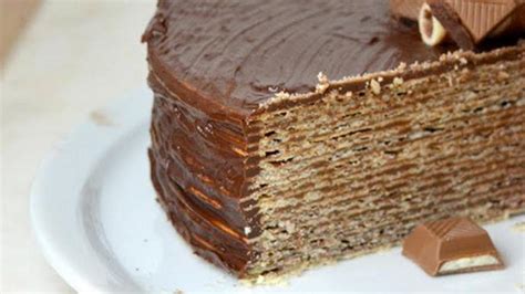 Tarta de obleas y chocolate