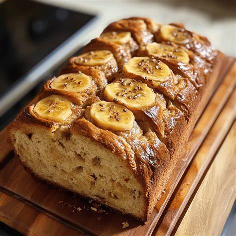Pan de plátano recién horneado