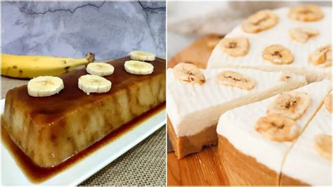 Variedad de postres con plátano