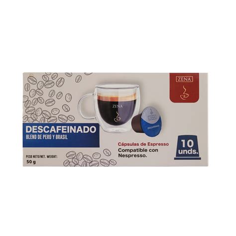 Packaging de cápsulas de café descafeinado