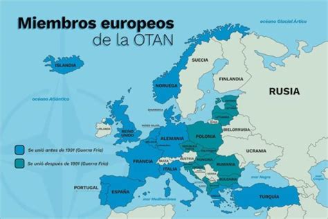 Mapa de los países miembros de la OTAN