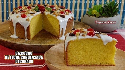 Bizcocho de leche condensada decorado