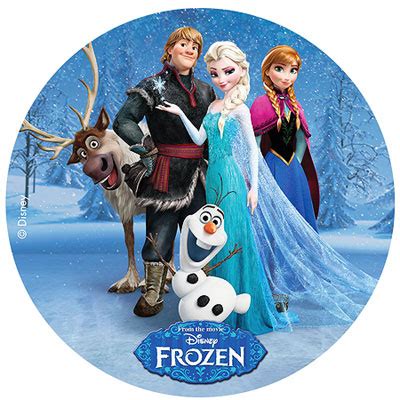 Oblea comestible de Frozen con Elsa, Anna y Olaf