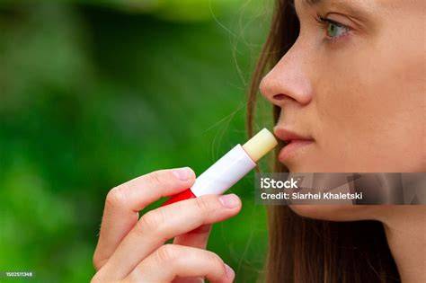 Personas al aire libre usando protector labial