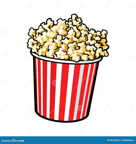 Palomitas de cine en un cubo grande