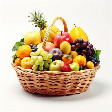 Cesta con diferentes tipos de fruta fresca
