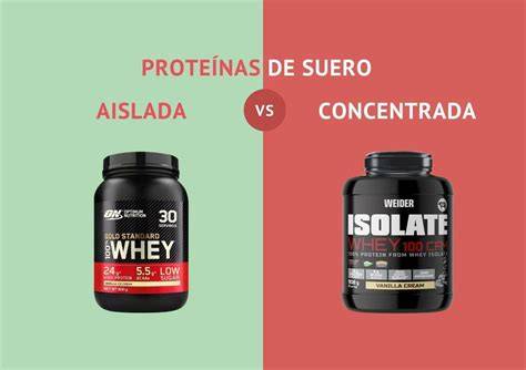 Tabla comparativa entre aislado y concentrado de proteína de suero