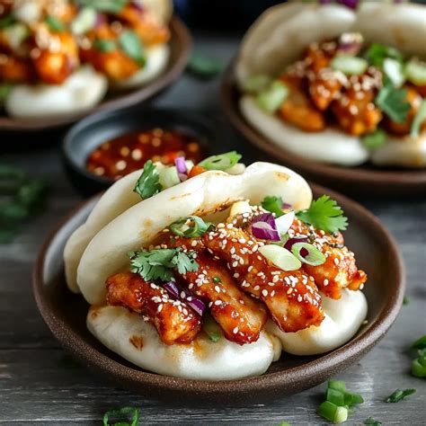Bao de cerdo a la plancha con base dorada y crujiente