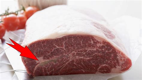 Corte de carne con nervios visibles