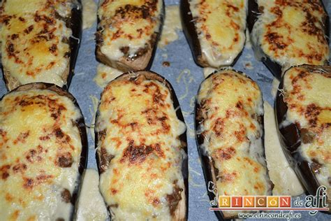 Berenjenas rellenas listas para gratinar
