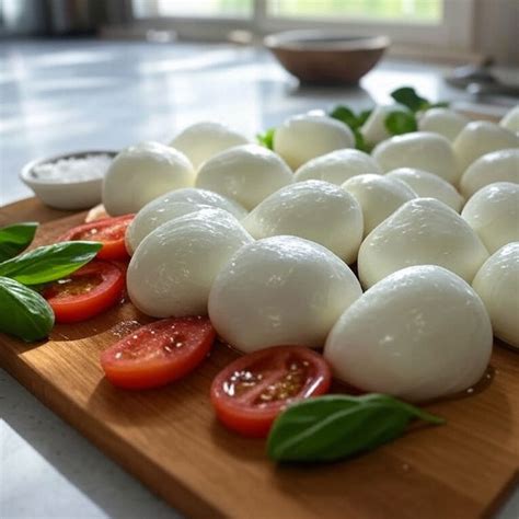 Mozzarella casera recién hecha