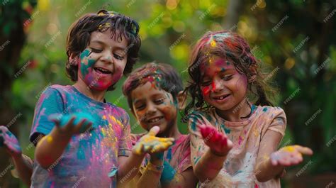 Niños disfrutando en una Holi Party